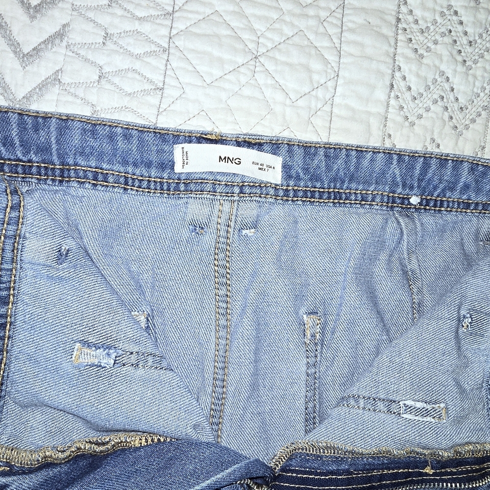 Mango Pockets Classic Blue Wide-Leg Women Jeans Sz 8 - Picture 8 of 8